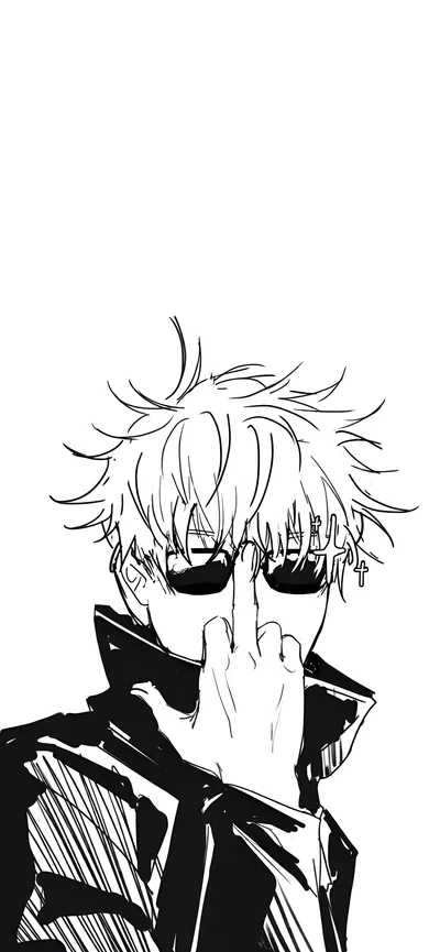 Gojo Satoru Black and White Wallpapers JJK Art Wallpapers HD