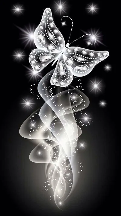 Black Wallpaper With Butterflies HD Wallpaper