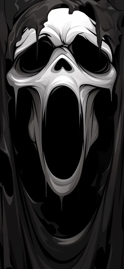 Scream Mask Horror Aesthetic Black Wallpapers Scary Wallpapers