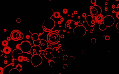 Scattered Red Circles on Black HD Wallpaper