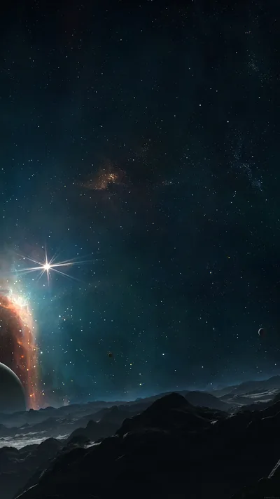 Bright Star Over an Alien Ridge HD Phone Wallpaper