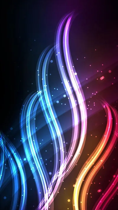 Swirling Light Ribbons with Sparkles HD Phone Wallpaper