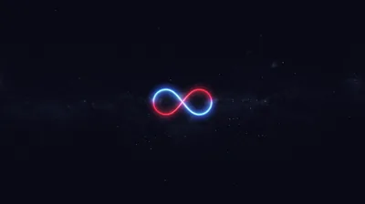 Neon Infinity Symbol in Red and Blue HD Wallpaper
