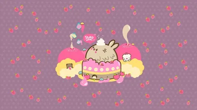 Birthday Cake Bunny on Plum HD Wallpaper