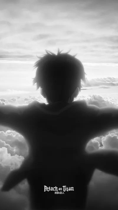 Attack on Titan Silhouette of Resolve Anime Phone Wallpaper