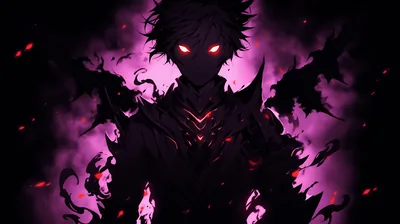 Demon Boy in Purple Smoke and Embers HD Wallpaper