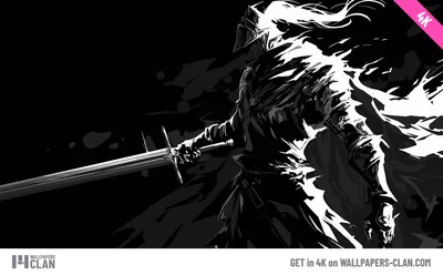 Dark Souls Knight in Black and White HD Wallpaper