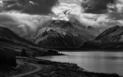 Black wallpaper landscape HD Wallpaper