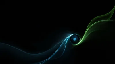 Teal and Green Smoke Around a Glass Bead HD Wallpaper