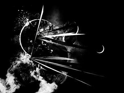 Light Streaks and Splatter on Black HD Wallpaper