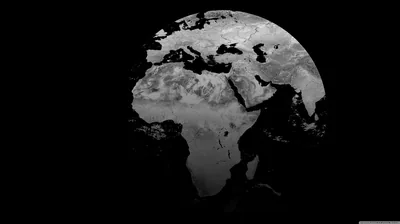 Monochrome Globe Turned to Africa HD Wallpaper