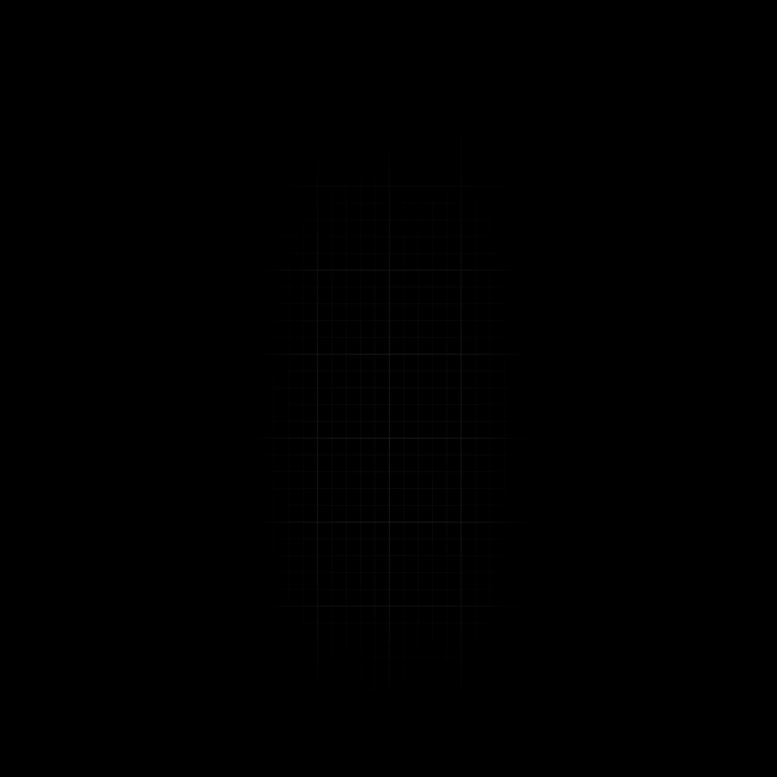 The barest suggestion of a tall panelled structure sits centre frame, drawn in lines only a shade above the black around them.