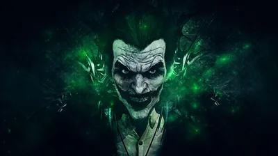 Veined Joker Face in Green Haze HD Wallpaper