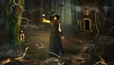 Mythical Creature Black Witch Wallpaper