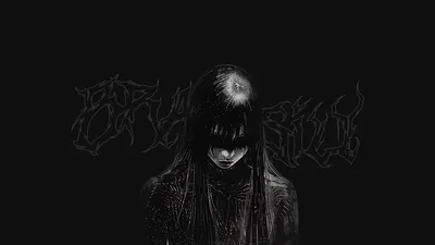 Black Metal Anime Portrait in Heavy Grain HD Wallpaper