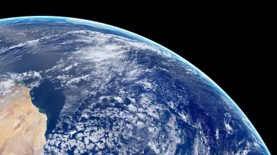 Sahara Coast and Open Ocean from Orbit HD Wallpaper