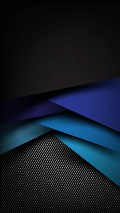Layered Blue Triangles Over Carbon Weave HD Phone Wallpaper