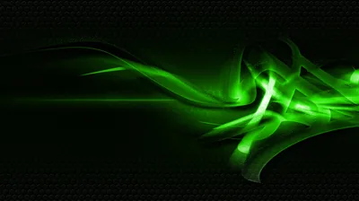 Bright Green Abstract Black Background Wallpaper