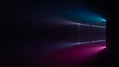 Neon Windows 10 Logo in the Dark HD Wallpaper
