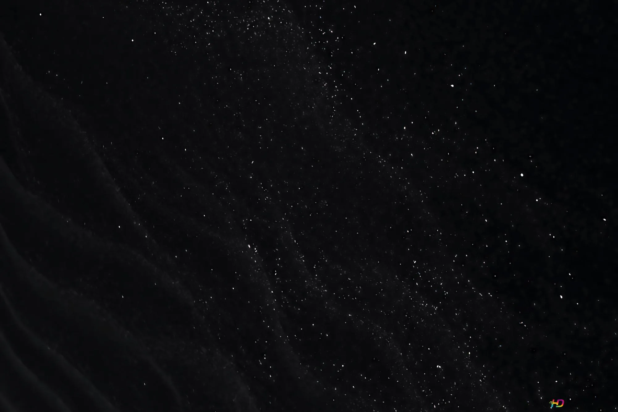 Abstract Black Wavy Background With Glittering White Dust Particles