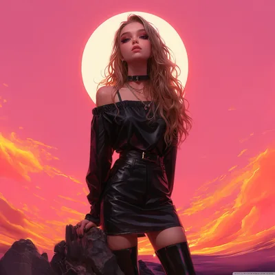 Girl in Black Art 4K UHD Wallpaper for UltraHD Desktop and TV