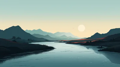 HD Minimalist River Wallpaper, HD Artist 4K Wallpapers, Images