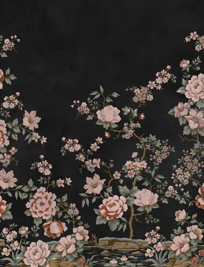 Floral Chinoiserie, Black