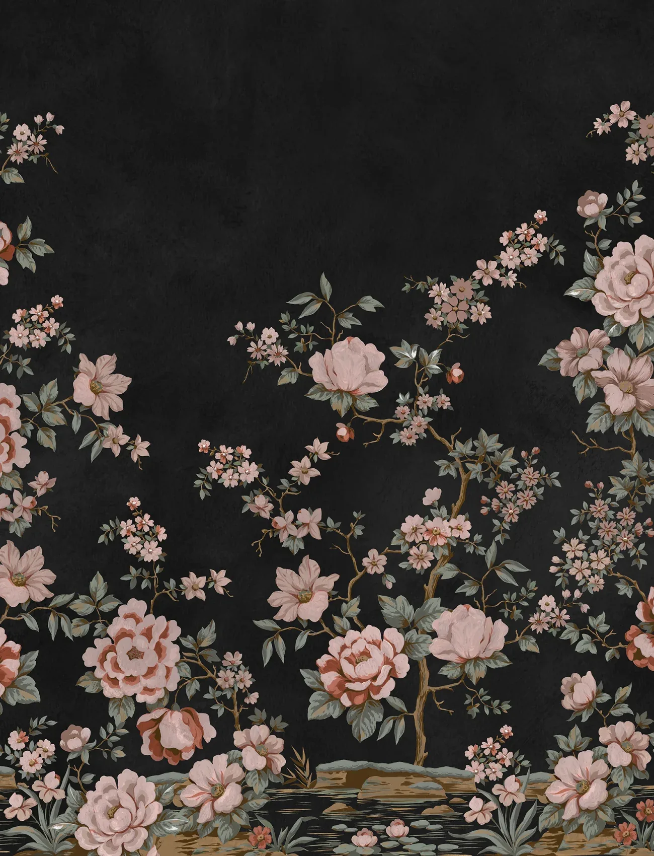 Floral Chinoiserie, Black
