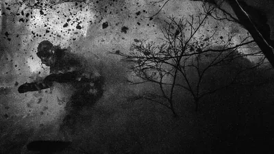 Snowboarder Silhouette in Grunge Monochrome HD Wallpaper