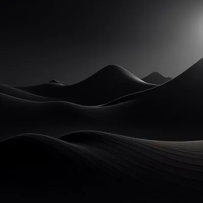 Black Sand Dunes Under a Corner Light HD Wallpaper
