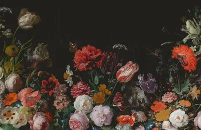 Old Master Flower Bouquet on Black HD Wallpaper
