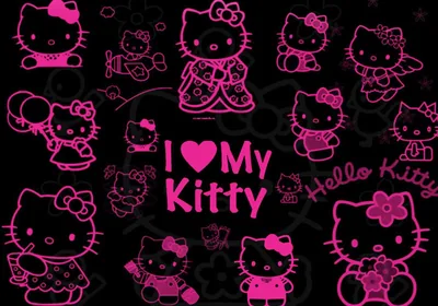 Pink and Black Hello Kitty Wallpapers 4k, HD Backgrounds