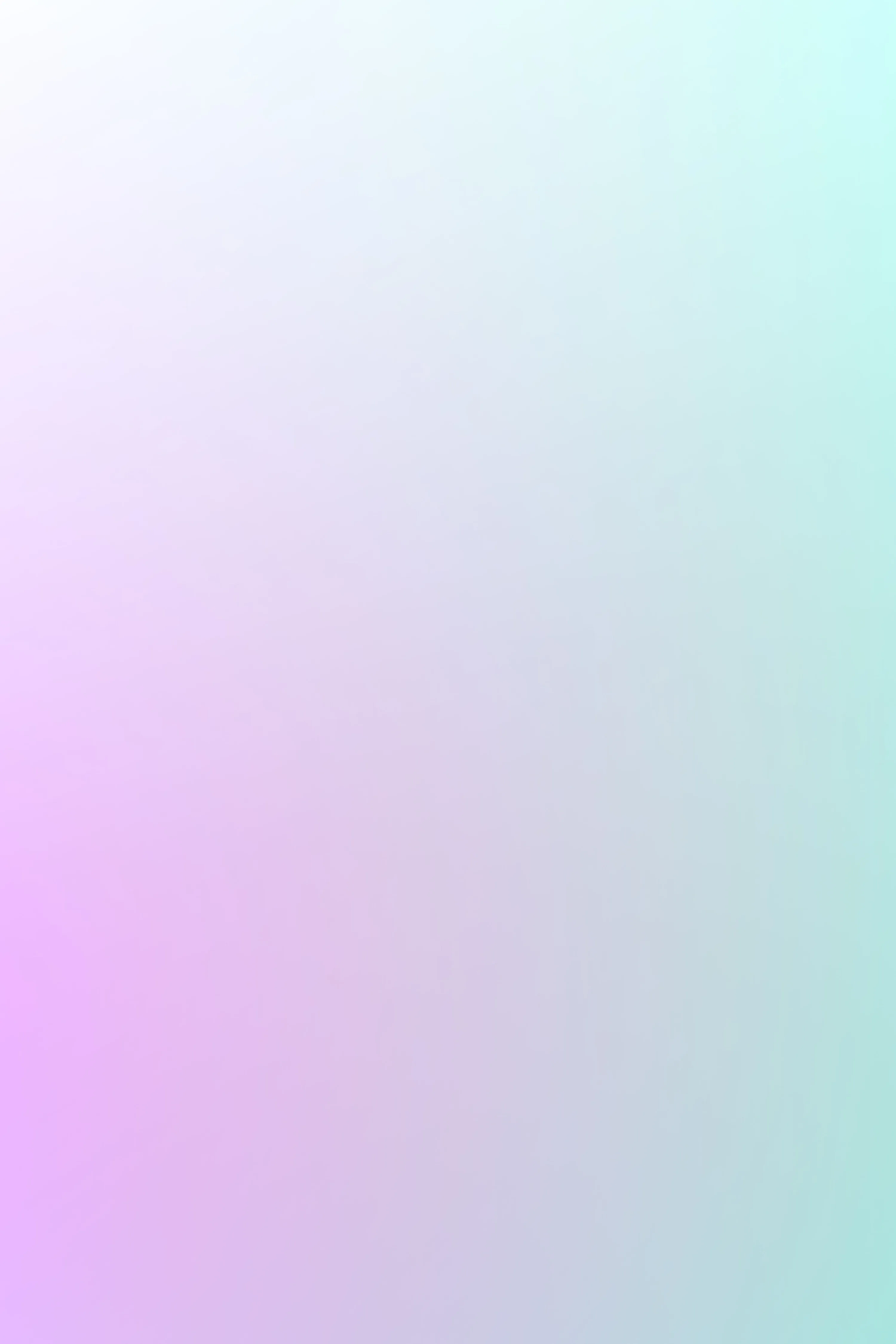 White drifts from the top left corner into mint on the right and lilac below — a barely-there blend that keeps text legible anywhere.