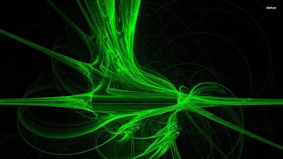 Green Fractal Light Strands HD Wallpaper