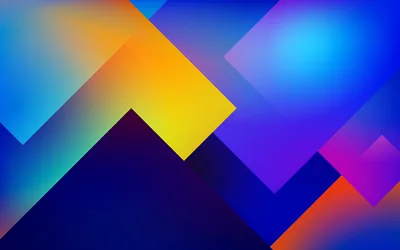 Geometric Squares in Blue and Orange HD Wallpaper
