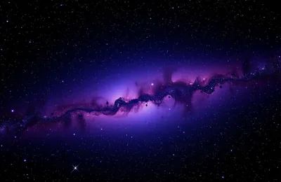 Edge-On Violet Galaxy With a Dark Lane HD Wallpaper