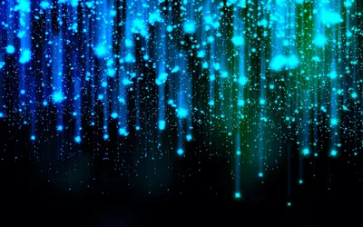 Falling Blue and Green Sparks HD Wallpaper