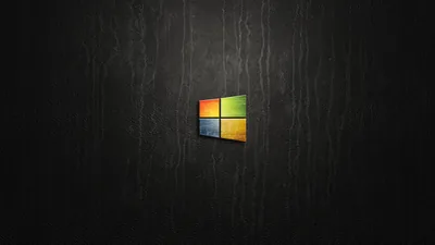 Colour Windows Logo on Dark Wall HD Wallpaper