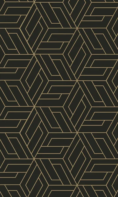 Gold Geometric Lines on Black HD Phone Wallpaper