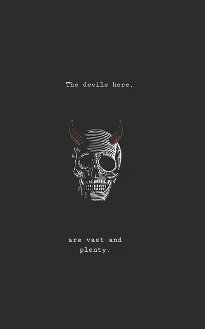 Horned Skull Sketch with a Quote HD Phone Wallpaper