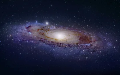Wide Andromeda Galaxy on Black HD Wallpaper