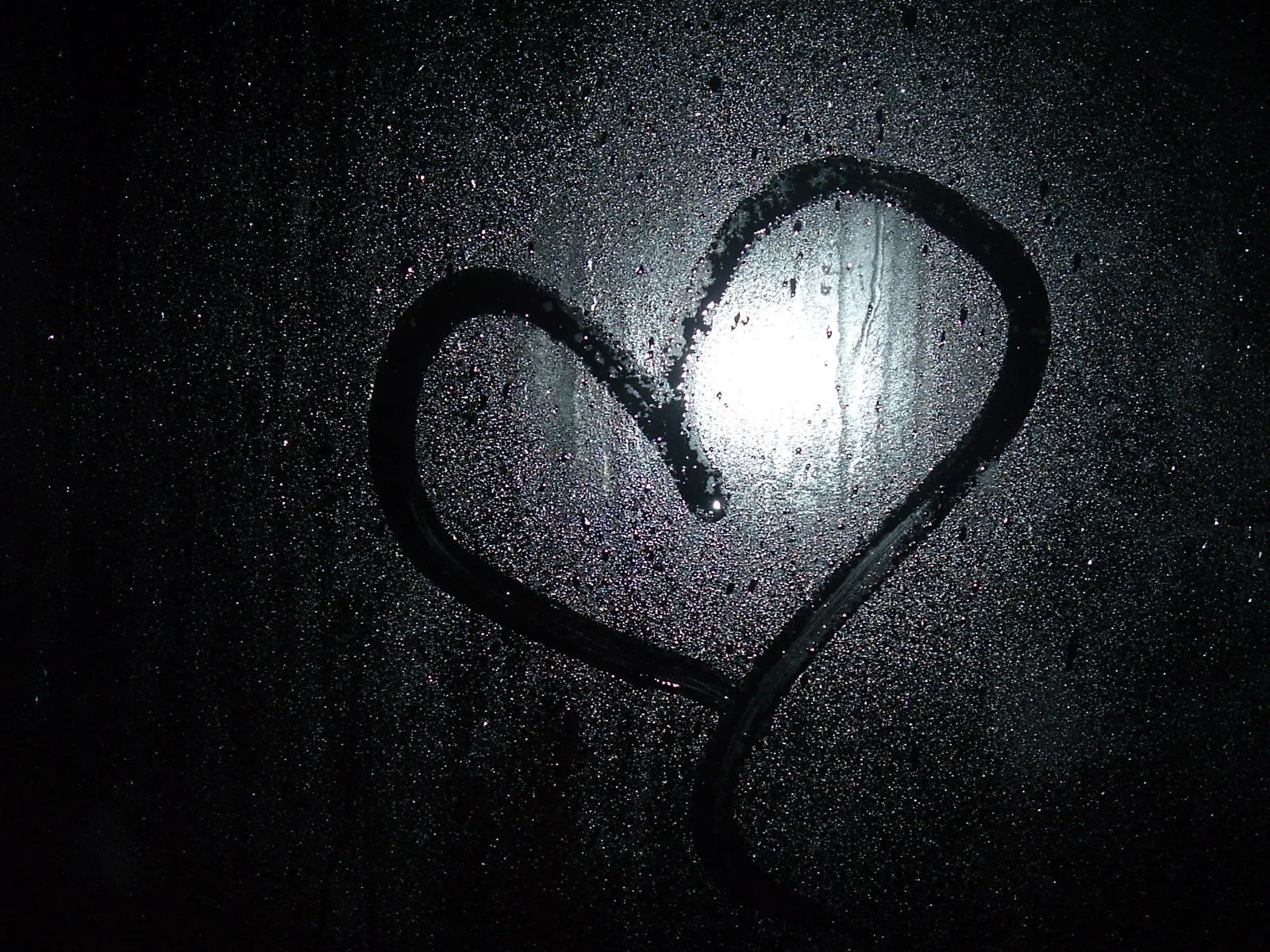 Wallpaper glass, drops, love, rain, black, heart, dark Wallpapers for mobile and deskto