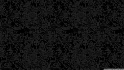 Doodle Icons Repeat in Near Black HD Wallpaper