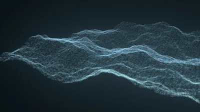 Particle Wave Mesh in Blue HD Wallpaper