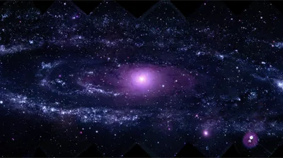 Violet Spiral Galaxy Across the Sky HD Wallpaper