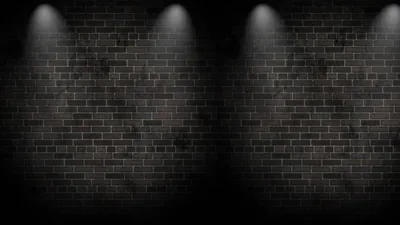 Two Spotlights on a Brick Wall HD Wallpaper