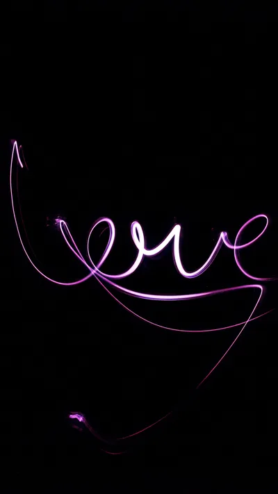 Purple Light Trail Spelling Love HD Phone Wallpaper
