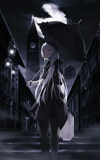 Black Anime Girl Phone Wallpapers
