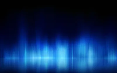 Sound Wave Bars in Glowing Blue HD Wallpaper