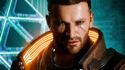 Male V Close-Up with Cheek Cyberware HD Wallpaper